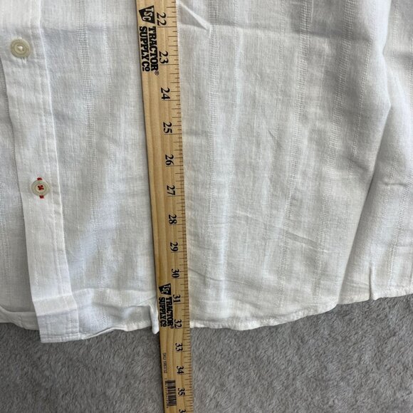 NEW Weatherproof Vintage Men's XXL White Short Sleeve Linen Button down Shirt - Picture 5 of 10